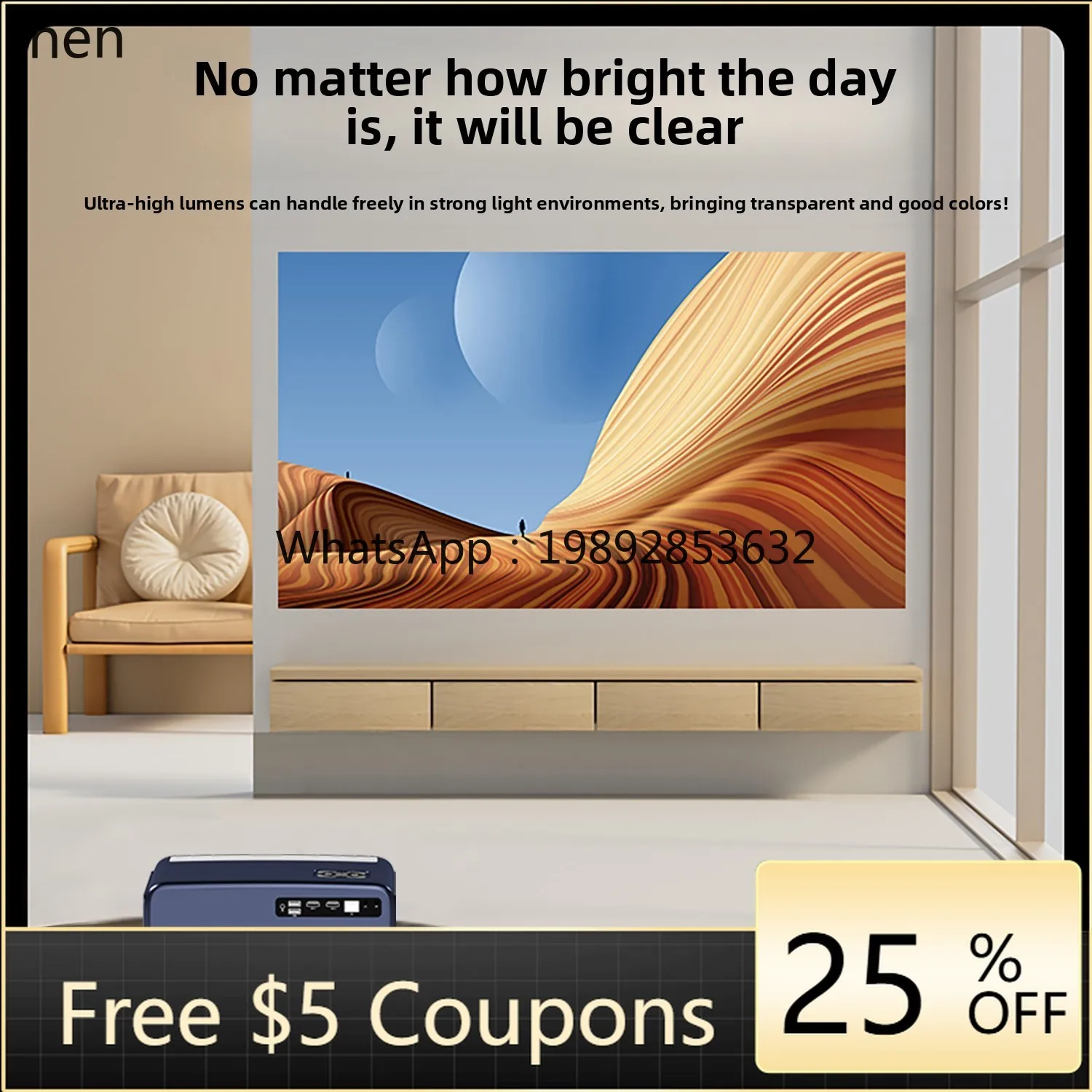 

laser projector home ultra-high definition office bedroom wall projection mobile phone screen projection machine