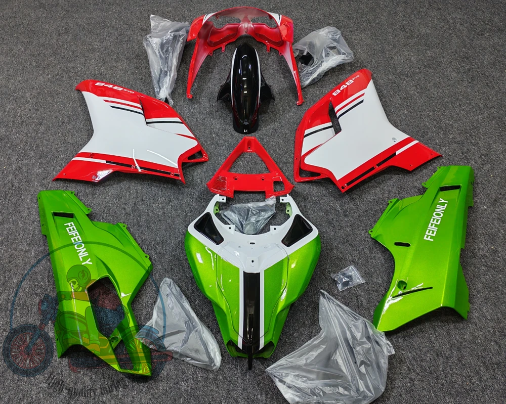High quality New ABS Full Fairings Kit Fit for Ducati PANIGALE 848 1098 1198 1098S 1198S Bodywork Set Custom Red Green