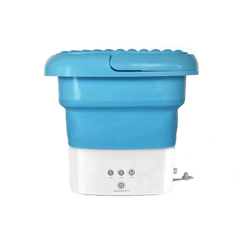 HOT SALE Blue Portable Travel Washing Machine, Mini Folding Washing Machine Combo With Small Collapsible Drain Basket