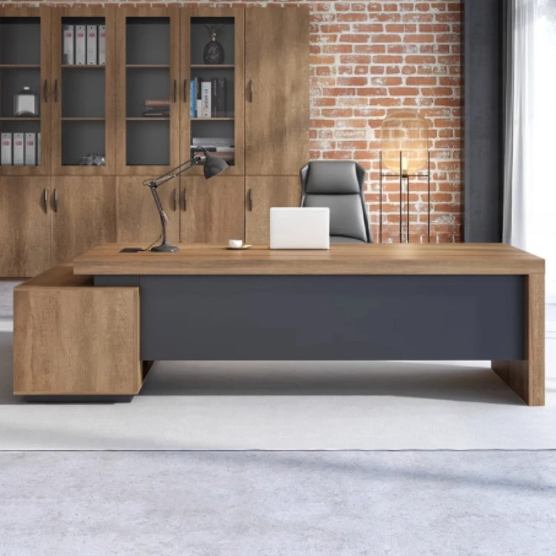 Working Cabinent Hutch Desk Storage Manager Black Office Computer Table Study Standing L Shaped Mesa Para Computador Home Office