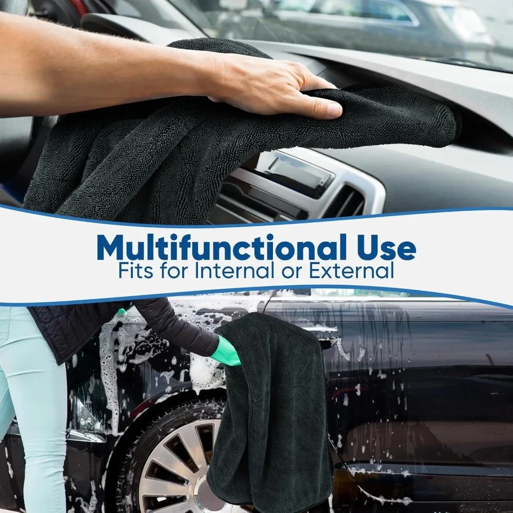 Toalla de lavado de coches de microfibra, absorbente de doble cara, paño de limpieza y secado, accesorios de lavado, 1-6 uds.