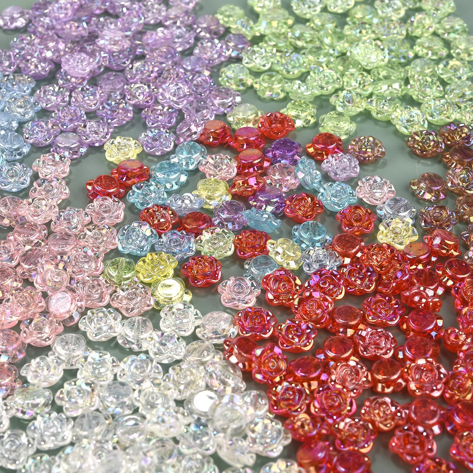 12 مللي متر لون أكريليك شفاف AB ارتفع زهرة الكاميليا مشبك شعر إكسسوارات الشعر لتقوم بها بنفسك إكسسوارات المواد لصنع المجوهرات #3