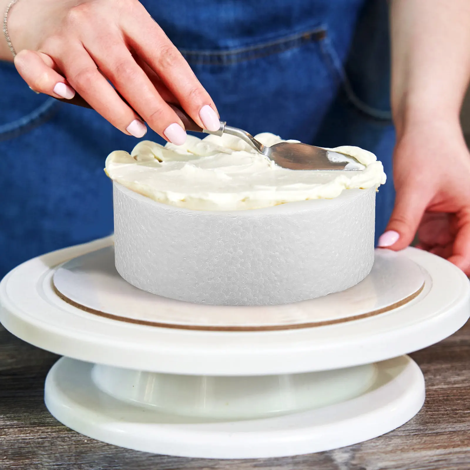 

3Pcs Compact Foam Cake Models Blank Round Cake Dummies for Fondant Frosting Practice Wedding Birthday DIY Party Supplies Baking