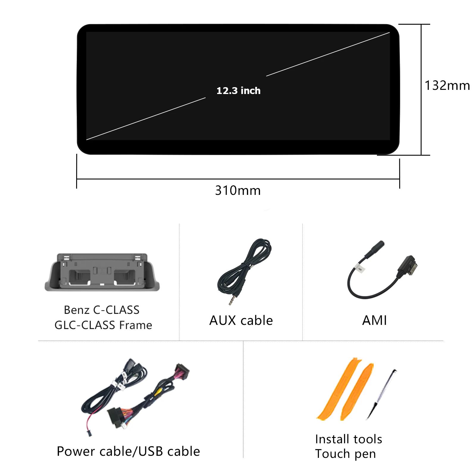شاشة لينكس Carplay اللاسلكية الضيقة للغاية مقاس 12.3 بوصة لسيارة Mercedes Benz W205 GLC Class X253 W446 Android 14 شاشة راديو تلقائي NTG5.0 #6