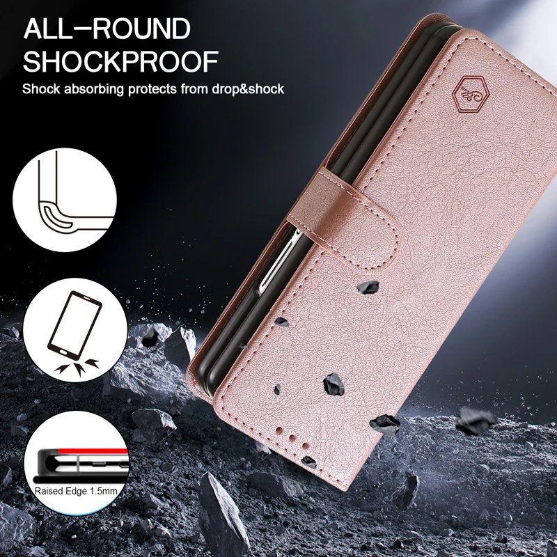 Brieftaschen-Handyhülle für Samsung Galaxy Z Fold8 mit Kartenhalter, Ständer, stoßfest, Cloudy PU-Leder-Cover, Z Fold 8 Ultra 7 6 5 3 4 Fund – Detail 10