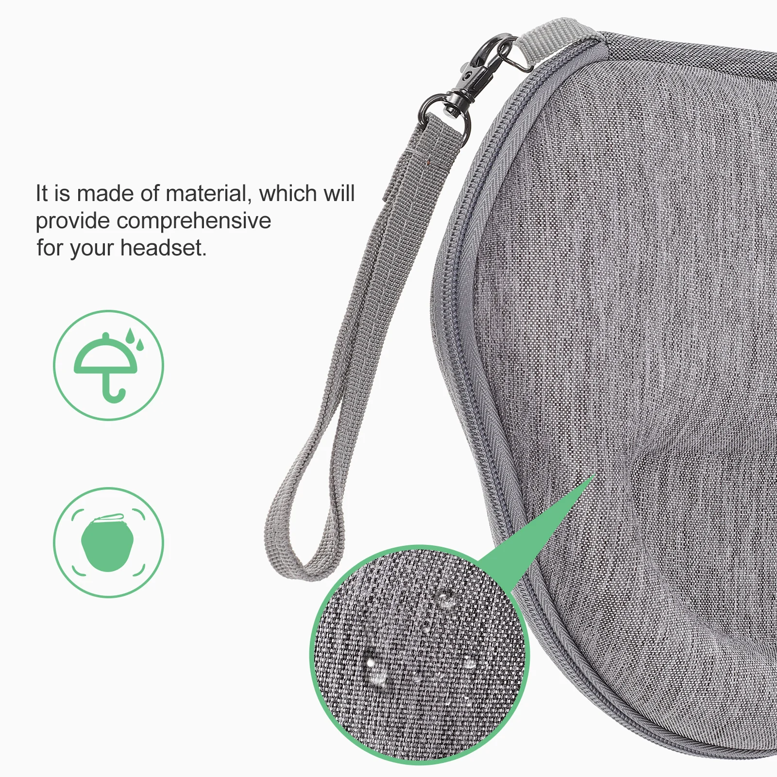 

Headphone Case for 600D Oxford Cloth Grey Anti scratch Lightweight Compact Protective Bag Headset Storage Container