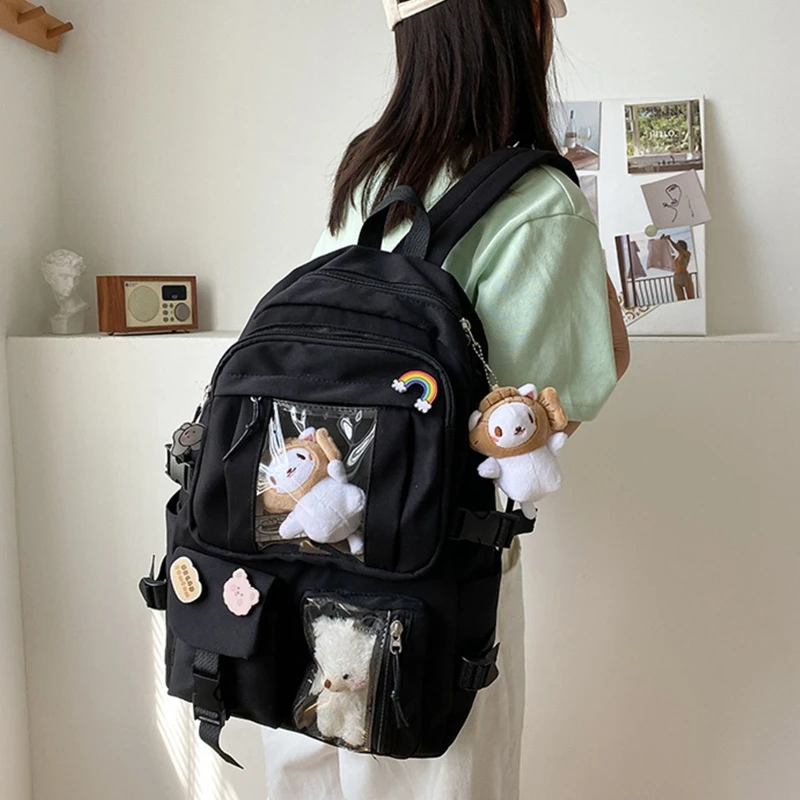 New School Backpack Cute Laptop Backpacks Student Bookbag Nylon Casual Travel Bags for Teen Girls Women Ladies