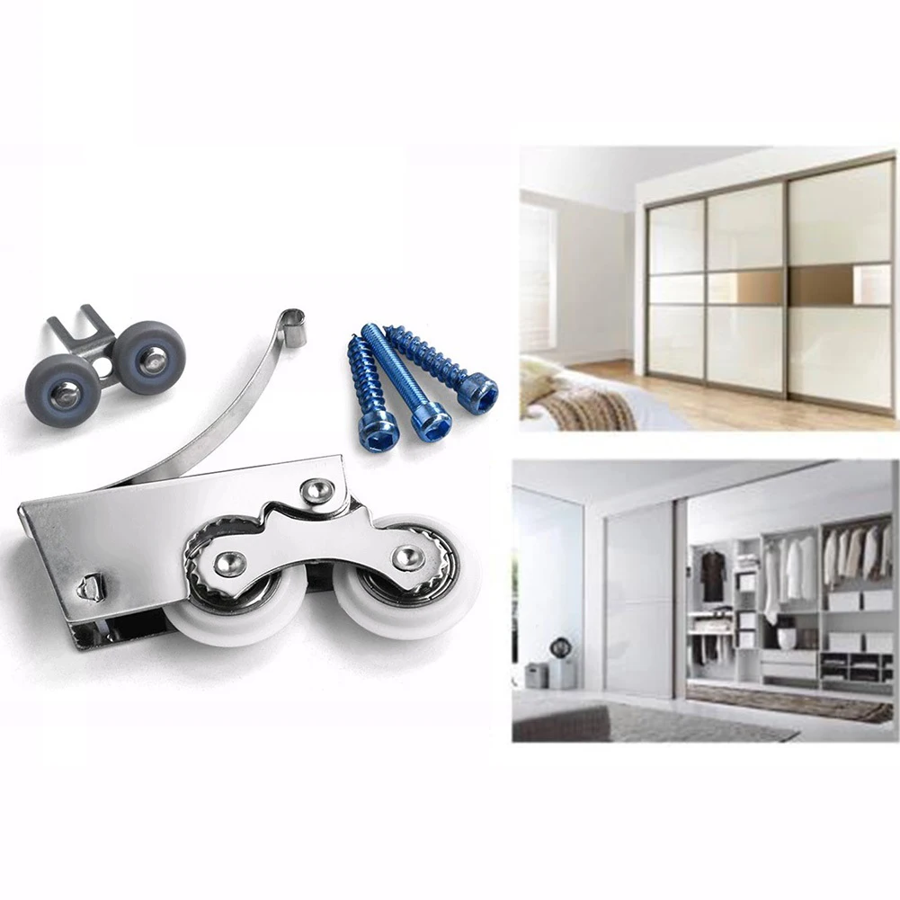 Roue de remplacement de porte de poulie d'armoire 93mm, glissement lisse, conception conviviale, Applications polyvalentes pour portes de douche