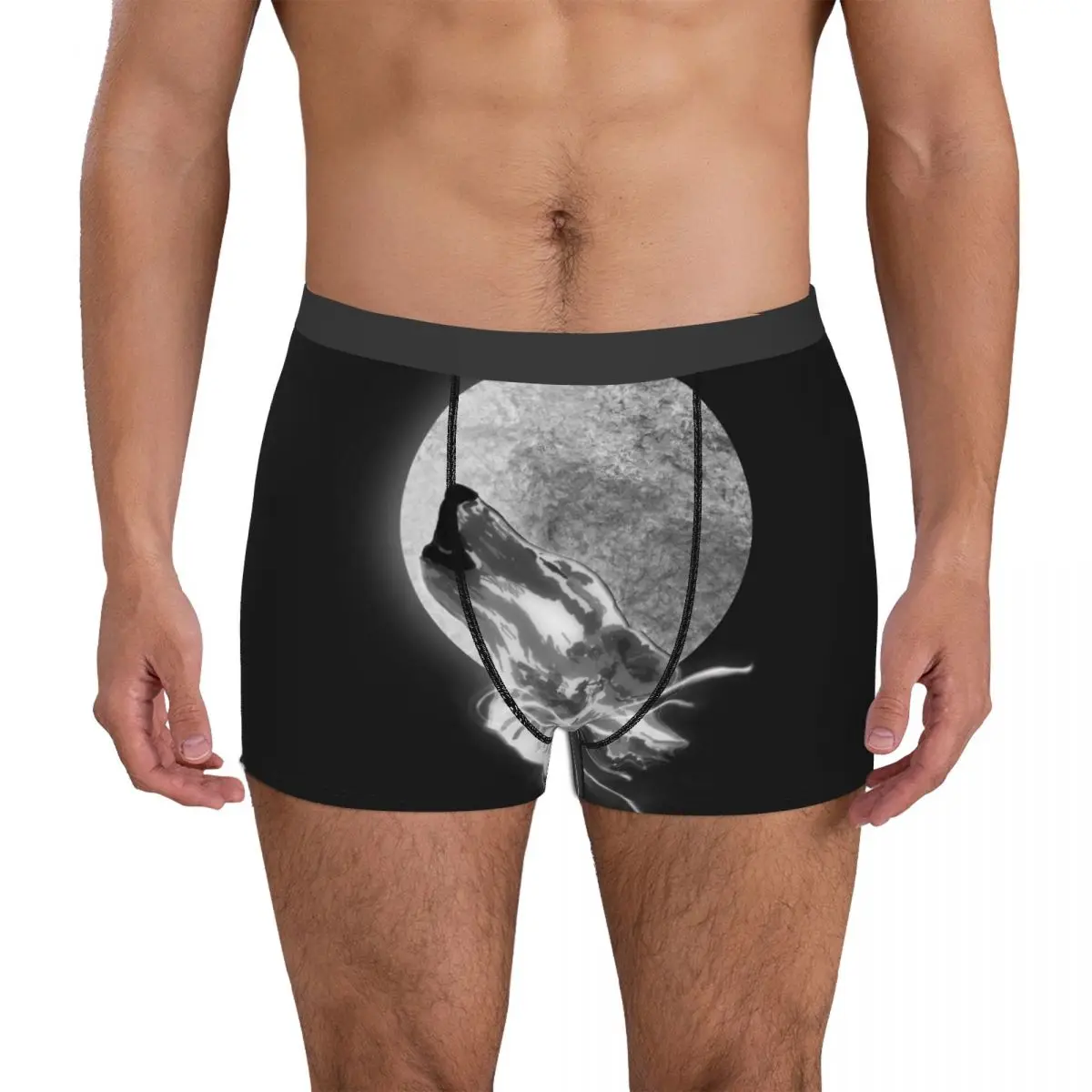 Wolf Moon Underpants Cotton Panties Men's Underwear Ventilate Shorts