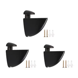 Wood Glass Shelf Bracket Wall Mount Zinc Alloy Glass Clamp Clip Glass Shelf Holder Support for Living Room Bathroom Office