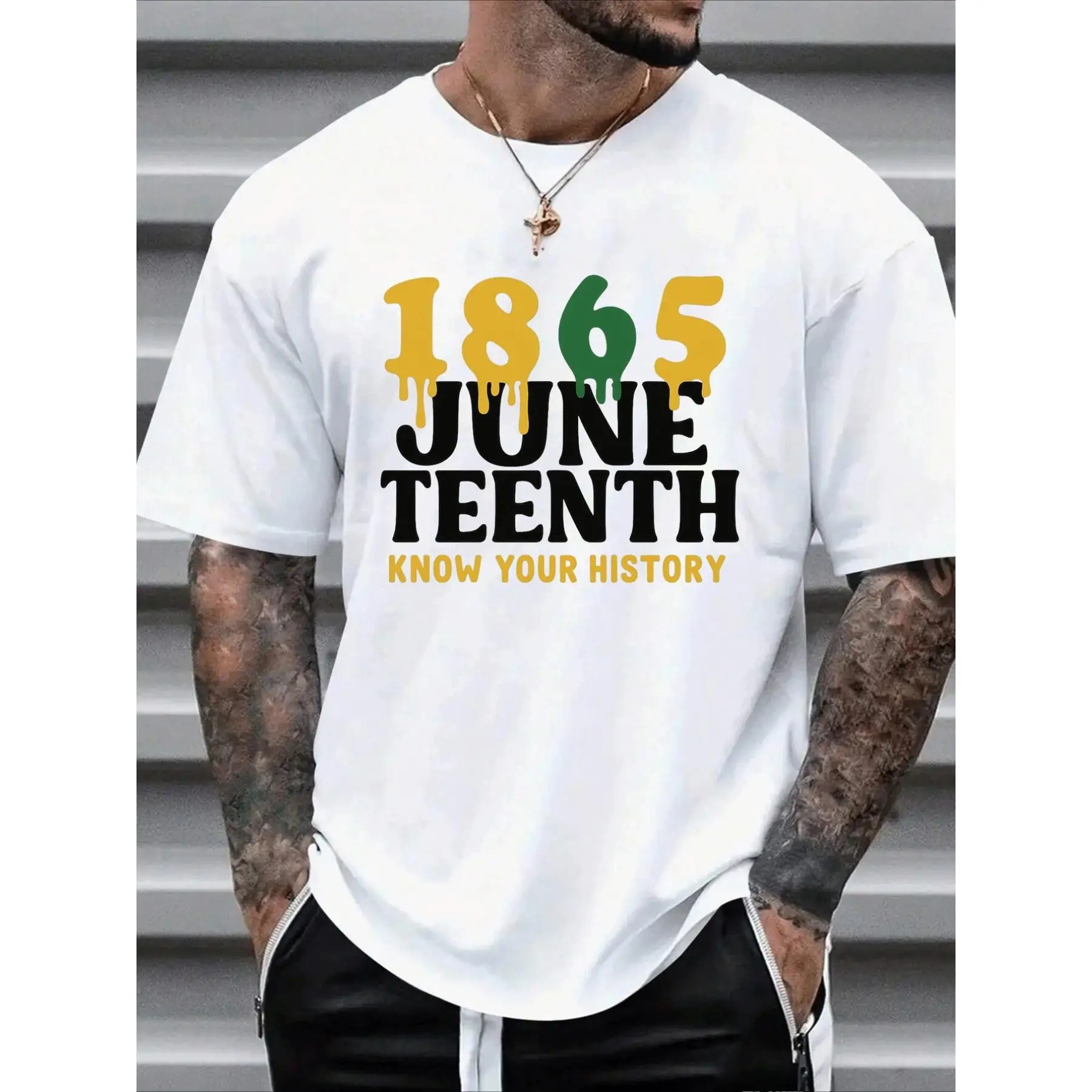

T - shirt Commemorating Juneteenth: '1865 Juneteenth - Know Your History' with Impactful Typography