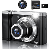5K Digital Cameras Professional Camcorder 10X Optical Zoom 56MP Front and Rear Camera Ultra Bright Flash Camera Household Camera