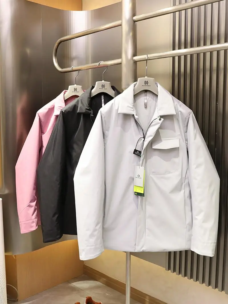 

Autumn and winter new urban business casual light men's cotton-padded high-end stand-up collar cotton-padded clothes