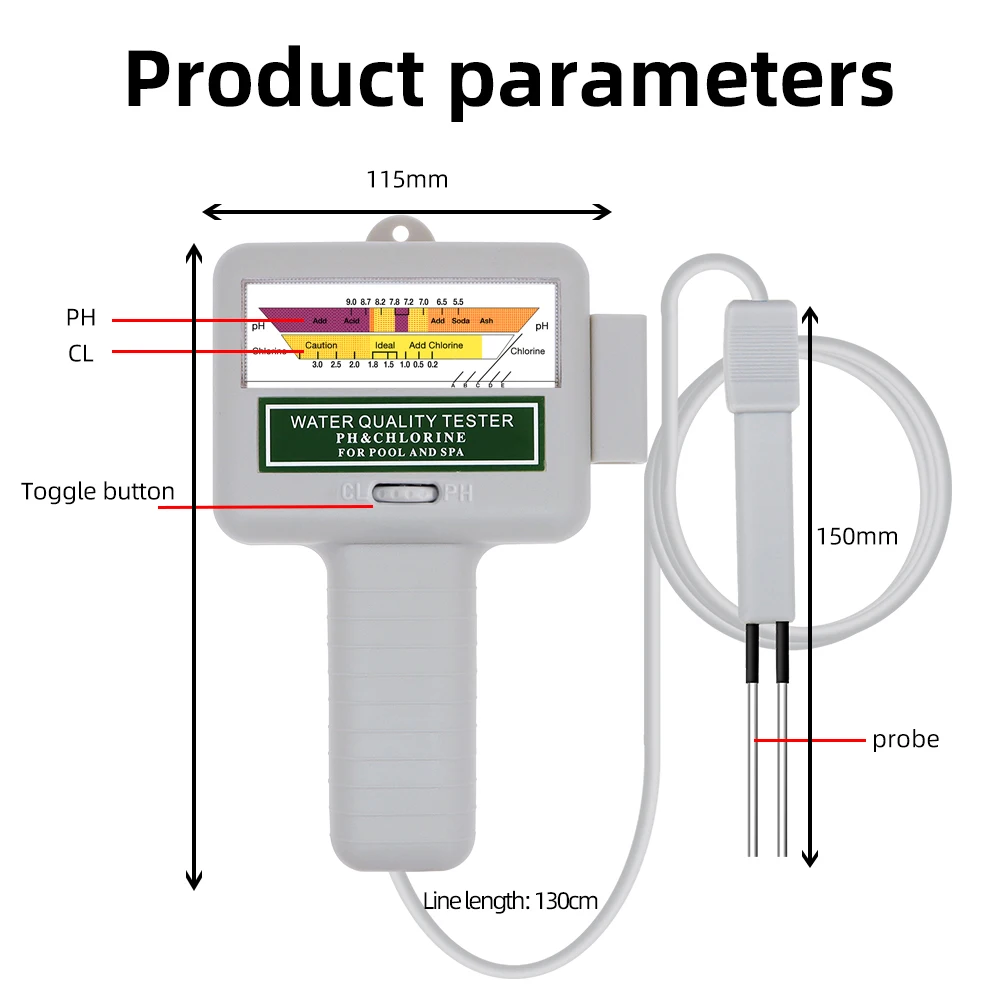 2-in-1-Chlormessgerät PH-Chlortester PC-101 Level Tragbares digitales PH-Messgerät Wasserqualität Pool Spa Analysegeräte – Detail 19