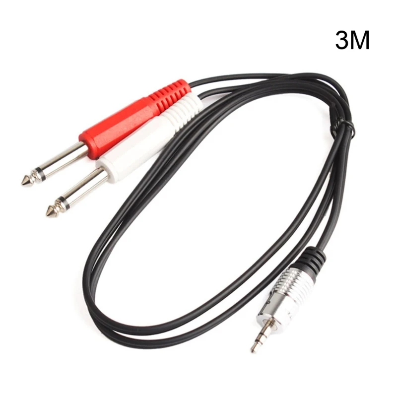 1szt Kabel 3,5 mm do podwójnego 6,35 mm Rozdzielacz Aux Kabel 2 mono 6,5 do 3,5 męskiego do telefonu do miksera Wzmacniacz Głośnik