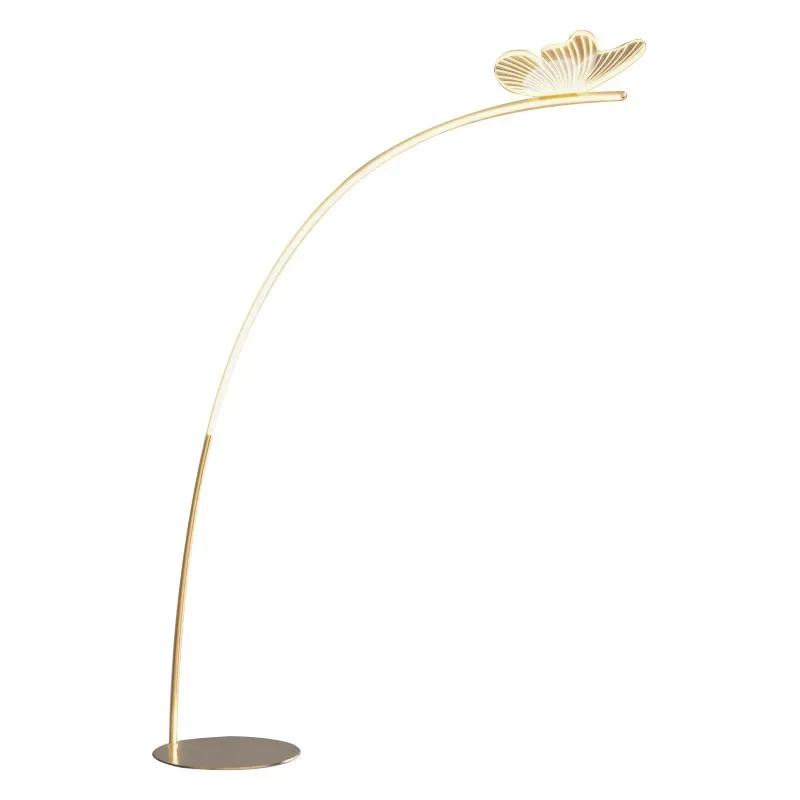 Nordic moderno farfalla arco LED protezione degli occhi lampade da terra dimmerabile controllo arte pesca decorazione illuminazione per soggiorno divano