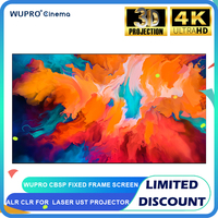 2025New Wupro Gallery Fixed Frame Screen Top CBSP ALR 8K  Ambient Light Rejecting Home Cinema 1cm Ultra Narrow For UST Projector