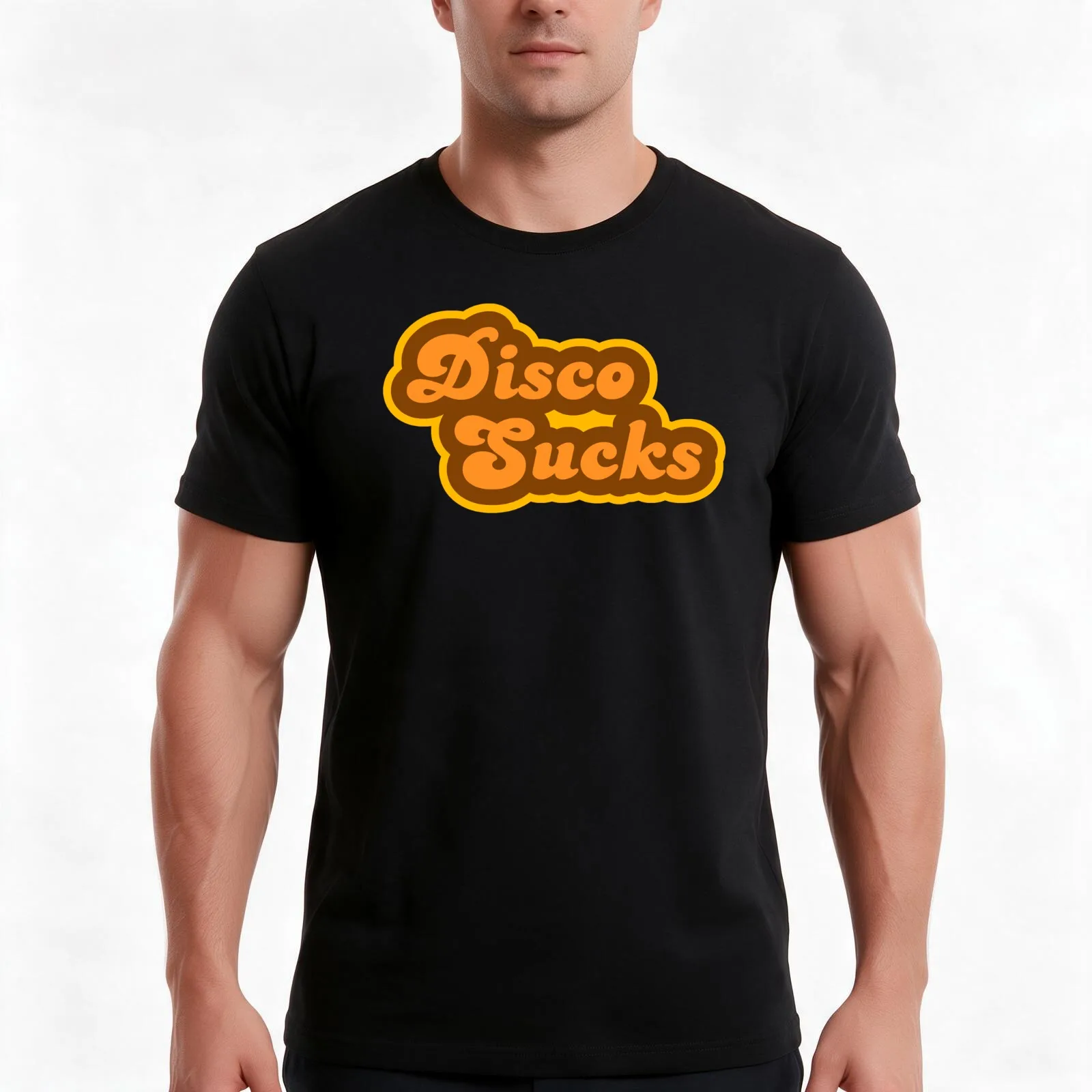 Disco Sucks - Retro 70s - Logo T-Shirt, Summer Casual Cotton Tee, Oversized Streetwear Tops, Vintage Graphic Print, 100% Cotton