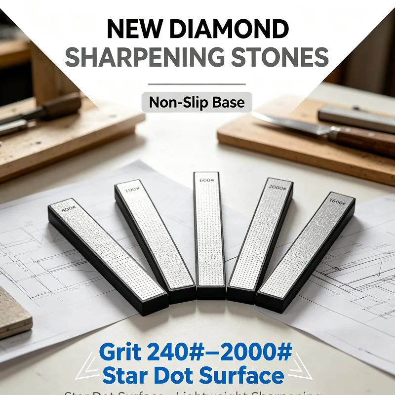 Starry Surface Design 240-2000# Diamond Whetstone Bar Kitchen Knife Sharpener Scissors Razor Polishing Tool