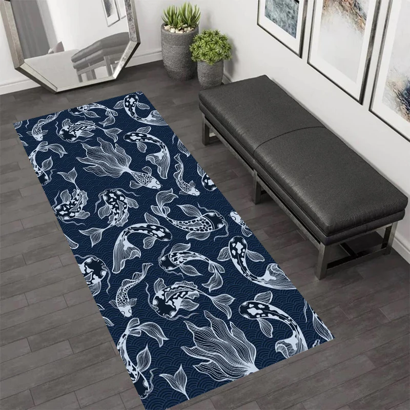 Vintage Pink Lotus Flower Floral Runner Rug Traditional Corridor Floor Carpet