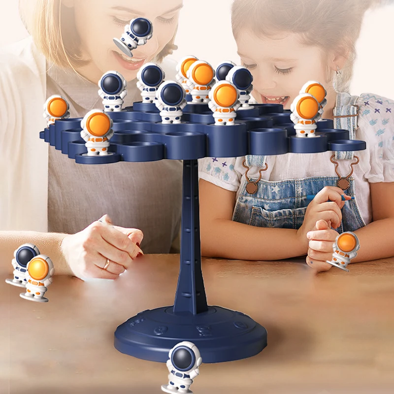 Astronauts Frog Balance Tree Parent Child Interactive Board Game Building Block Toy Tabletop Party Kids Fun view 4