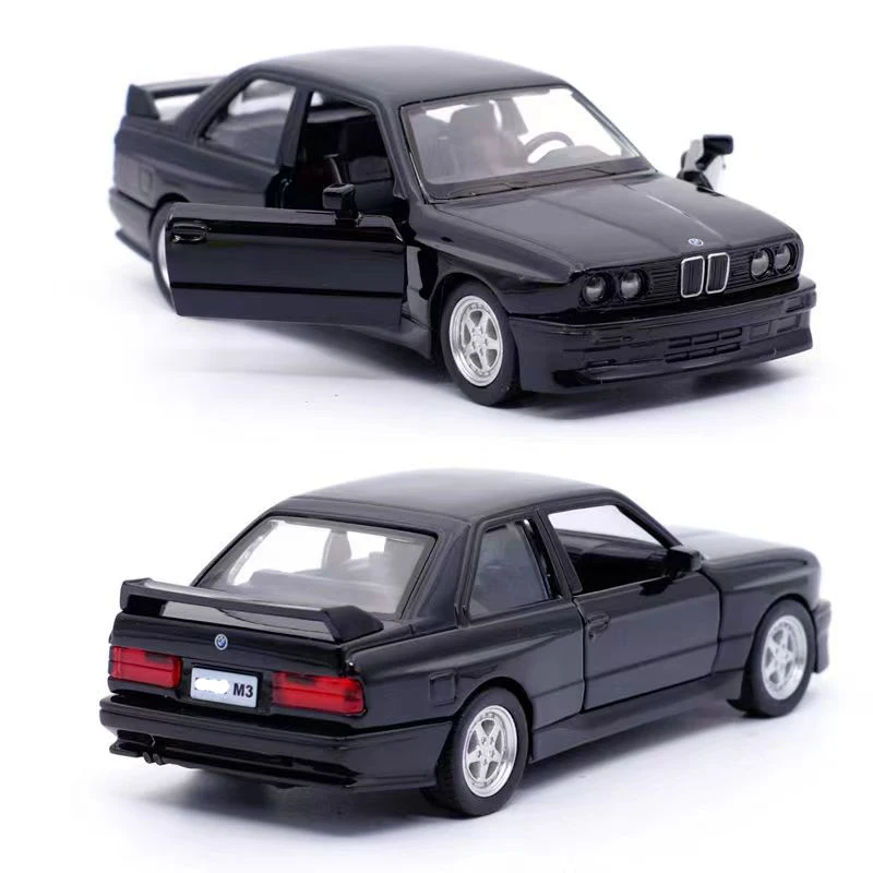 1:36 M3 1987 Diecast Alloy Car Model Metal Pull Back Simulation Car Toy Sports Car Ornament With To Open The Door For Kids Gift