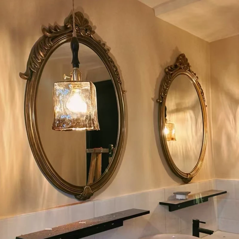 Vintage carved bathroom mirror
