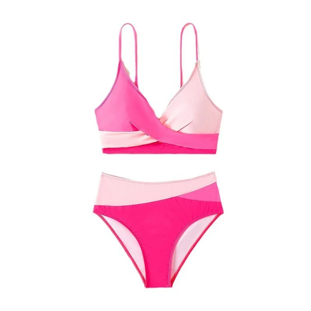 Sexy Patchwork Y2K Bikini Hohe Taille Badeanzug Sling Urlaub Bademode Frauen Badeanzug Strand Tankini Bikinis Set Sommer Outfit