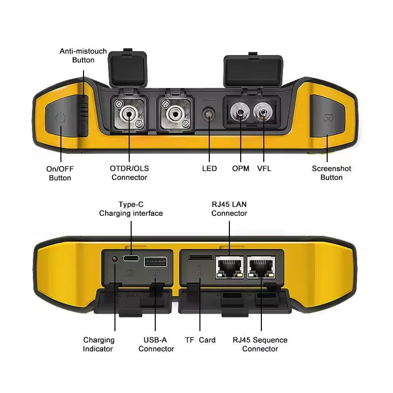 2025 Mini Nuovo OTDR OFW Tester per fibra live attiva 1610nm 20dB Riflettore ottico Riflettometro Touch Screen iOLA OPM VFL Mappa eventi