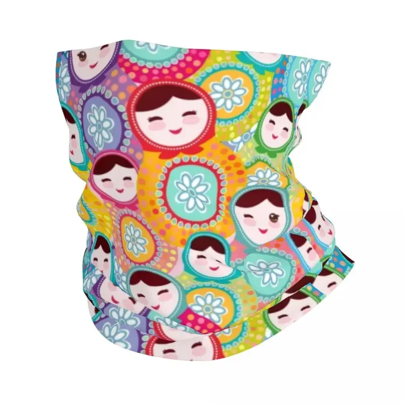 Windproof Face Scarf Cover para Homens e Mulheres, Bonecas Russas Matryoshka Bandana, Pescoço Gaiter, Babushka Folk Art Headwear, Tubo Balaclava