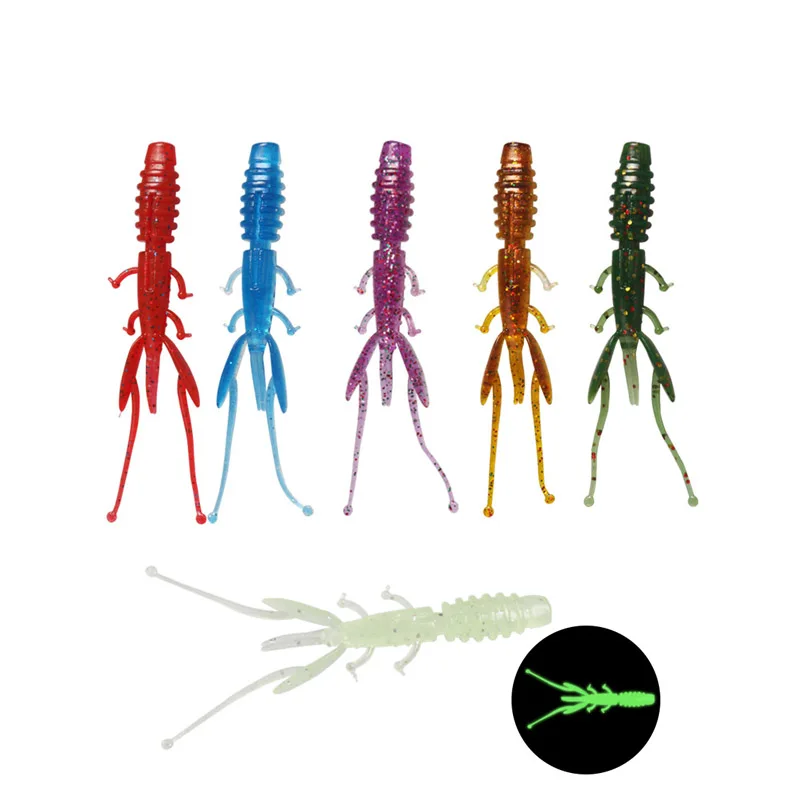 5pcs/lot Jig Shrimp soft bait Silicone Salt smell Fishing lures 85mm 2.2g Soft Wobblers Baits Artificial Bass carp Fishing Pesca