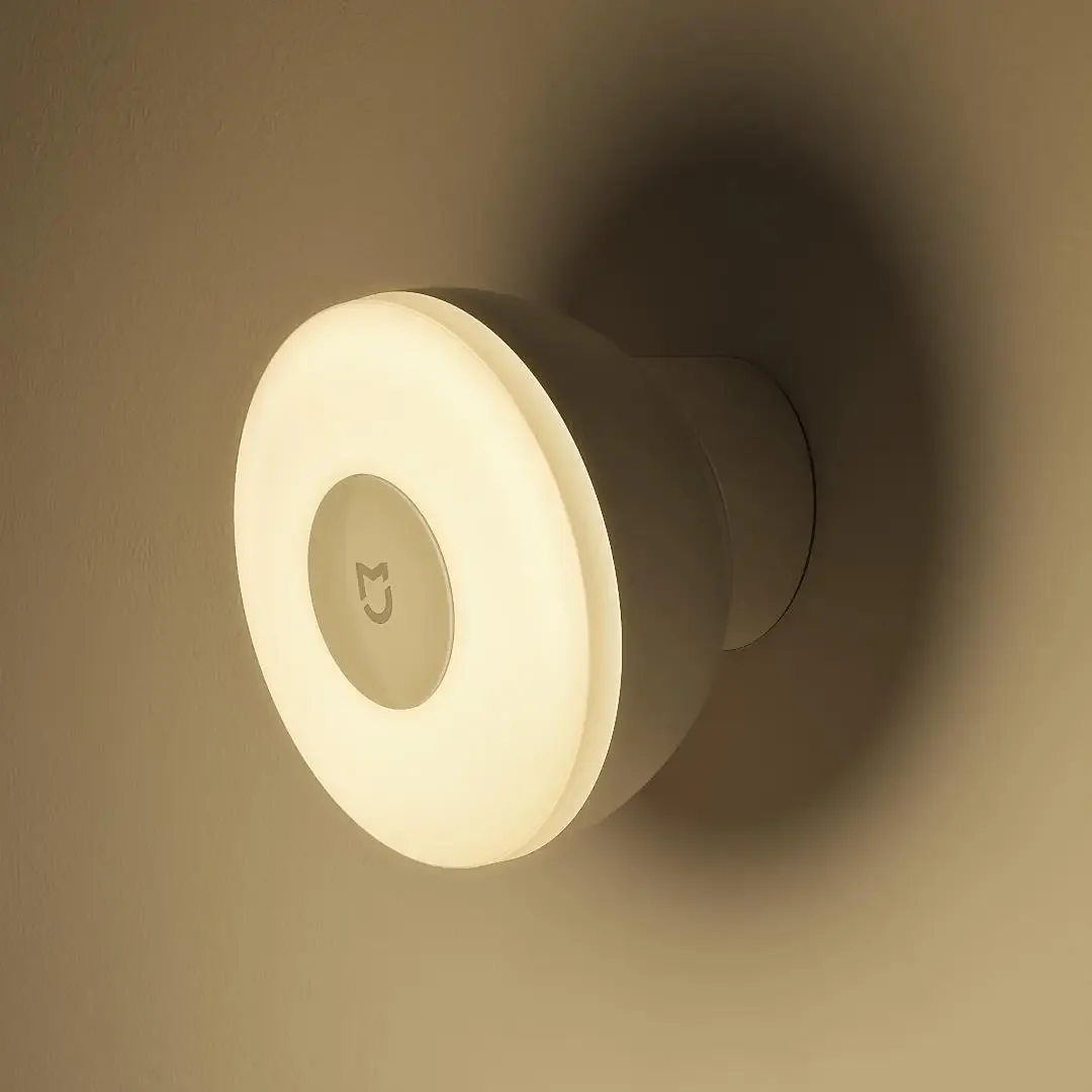 Luce notturna Xiaomi Mijia 2 360 ° Mini lampada da parete a doppio sensore con luce a infrarossi umana magnetica a rotazione 2800K giallo caldo 2 livelli Adju