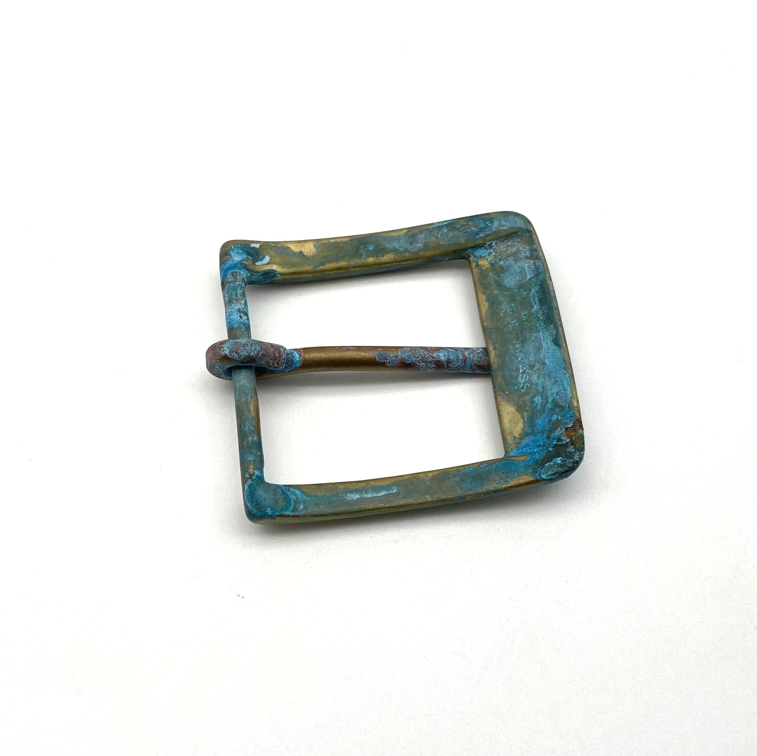 Vintage Bronze Buckle 40mm Green Rusty Color