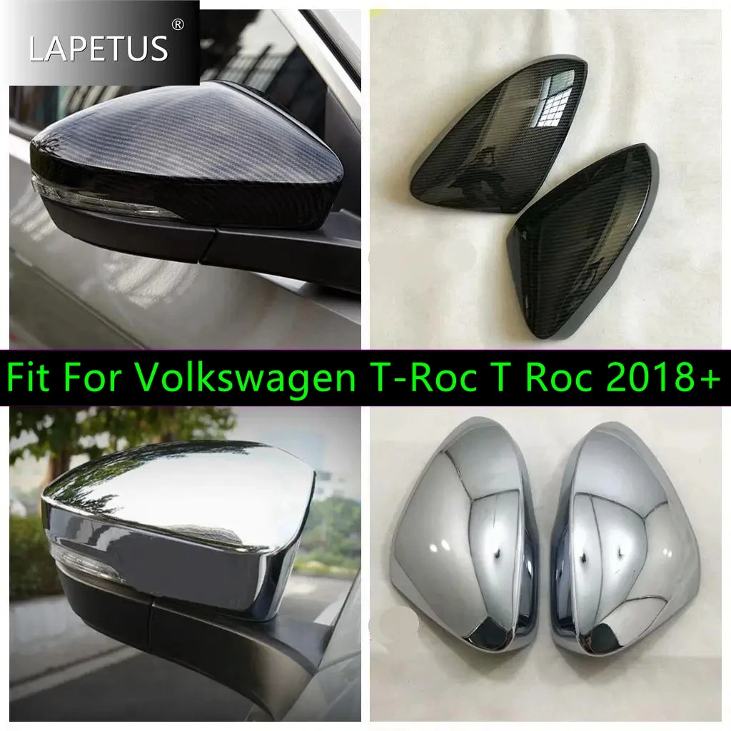 

Carbon Fiber Look Auto Side Car Door Rearview Mirror Cap Decor Cover Trim ABS Accessories For Volkswagen T-Roc T Roc 2018 - 2021