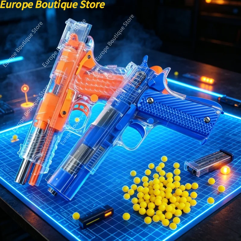 M1911 Manual Toy Gun, Empty Chamber Hanging, Quick Disassembly, Lower Magazine BB Bullet Toy for Boys Daily Play