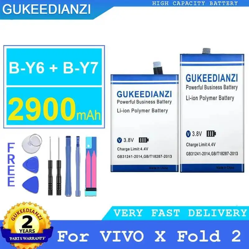 

2900Mah Mobile Phone Battery Stable For Vivo X Fold 2 B-Y6 + B-Y7