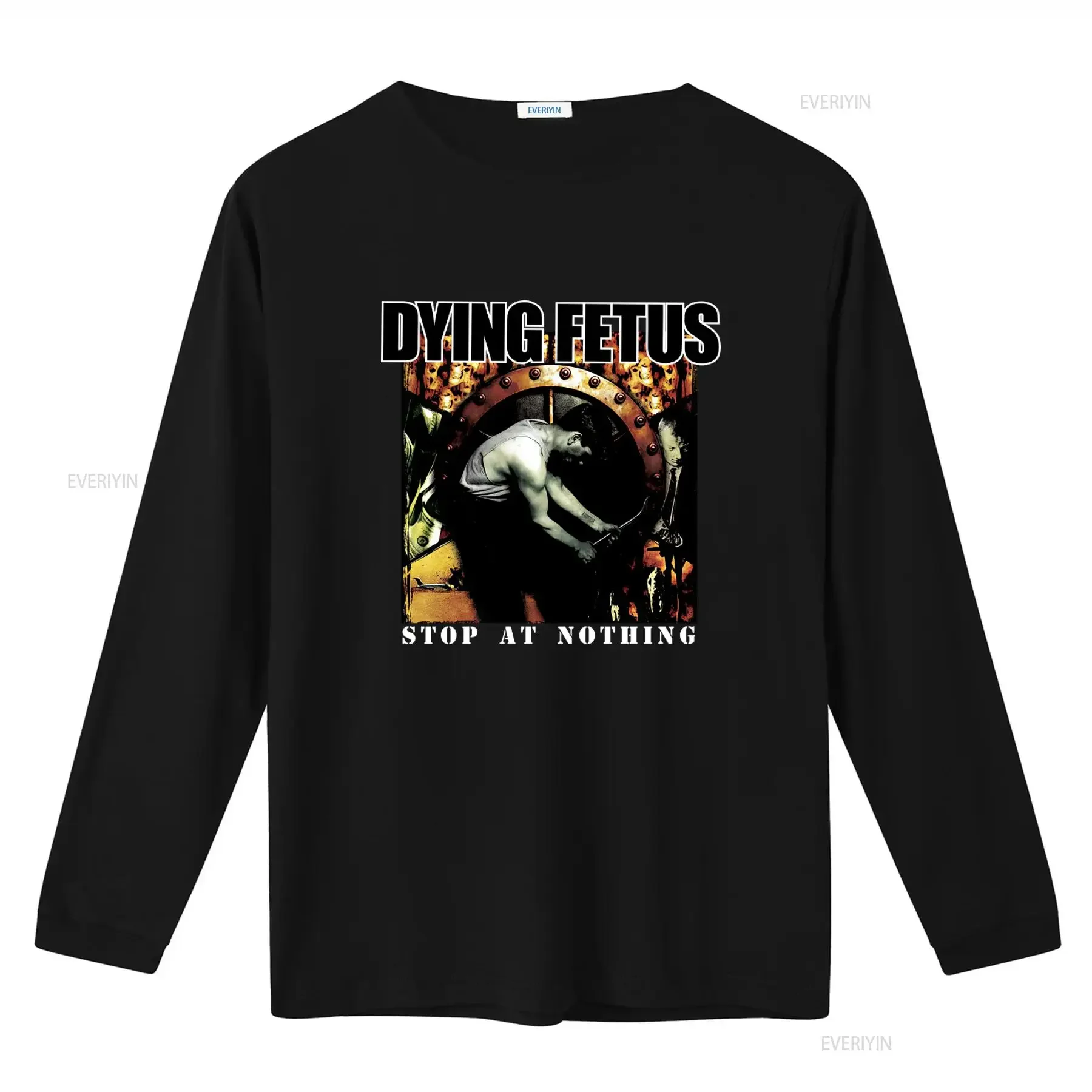 Men's Dying Fetus Stop At Nothing T Shirt XX Large Black Heavy Metal Band Design vintage Washed streetwear Stylish homme