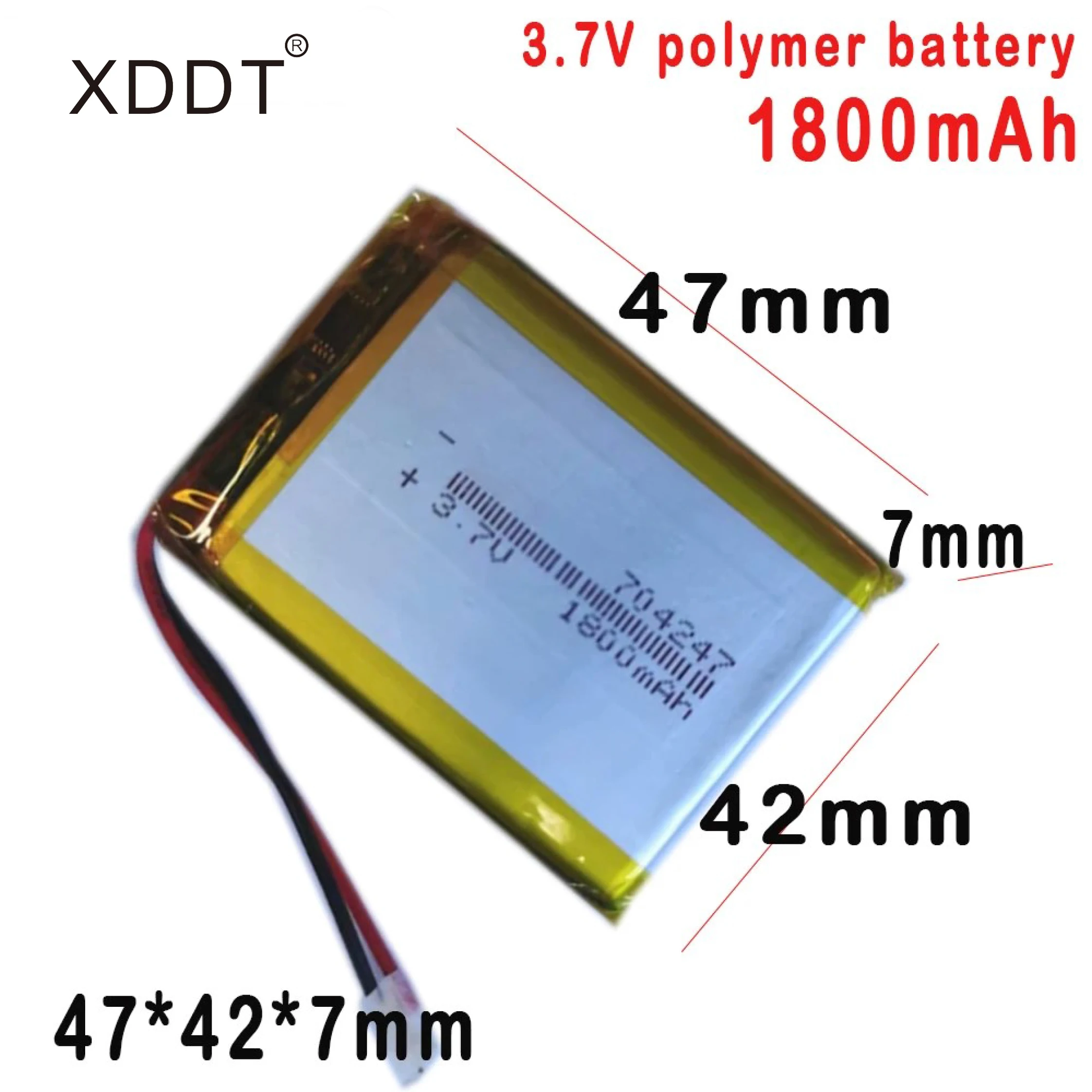 

704247 3.7V Li Polymer Lithium Battery 1800MAH For monitoring device GPS navigation Smart Camera LED light