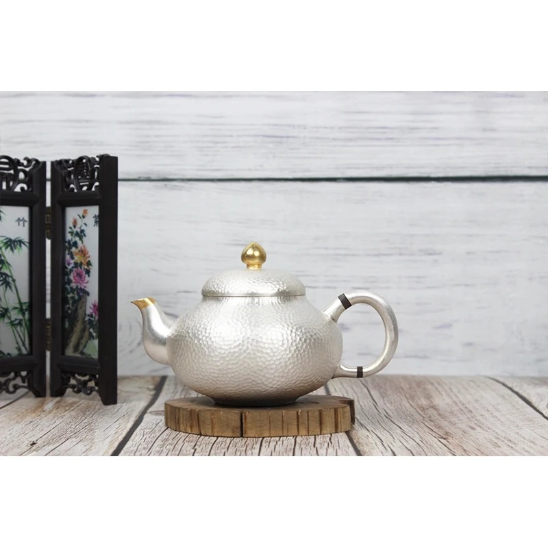 

999 sterling silver handmade tea set Japanese retro teapot kettle teacup home office tea ceremony Kungfu tea set 250ml