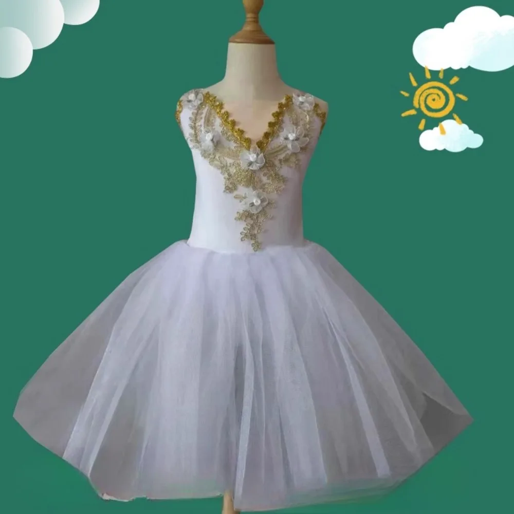 فستان باليه توتو للفتيات ملابس الرقص أزياء المسرح ملابس الأطفال أداء الأميرة الجنية ملابس الأطفال الصيف الأنيق