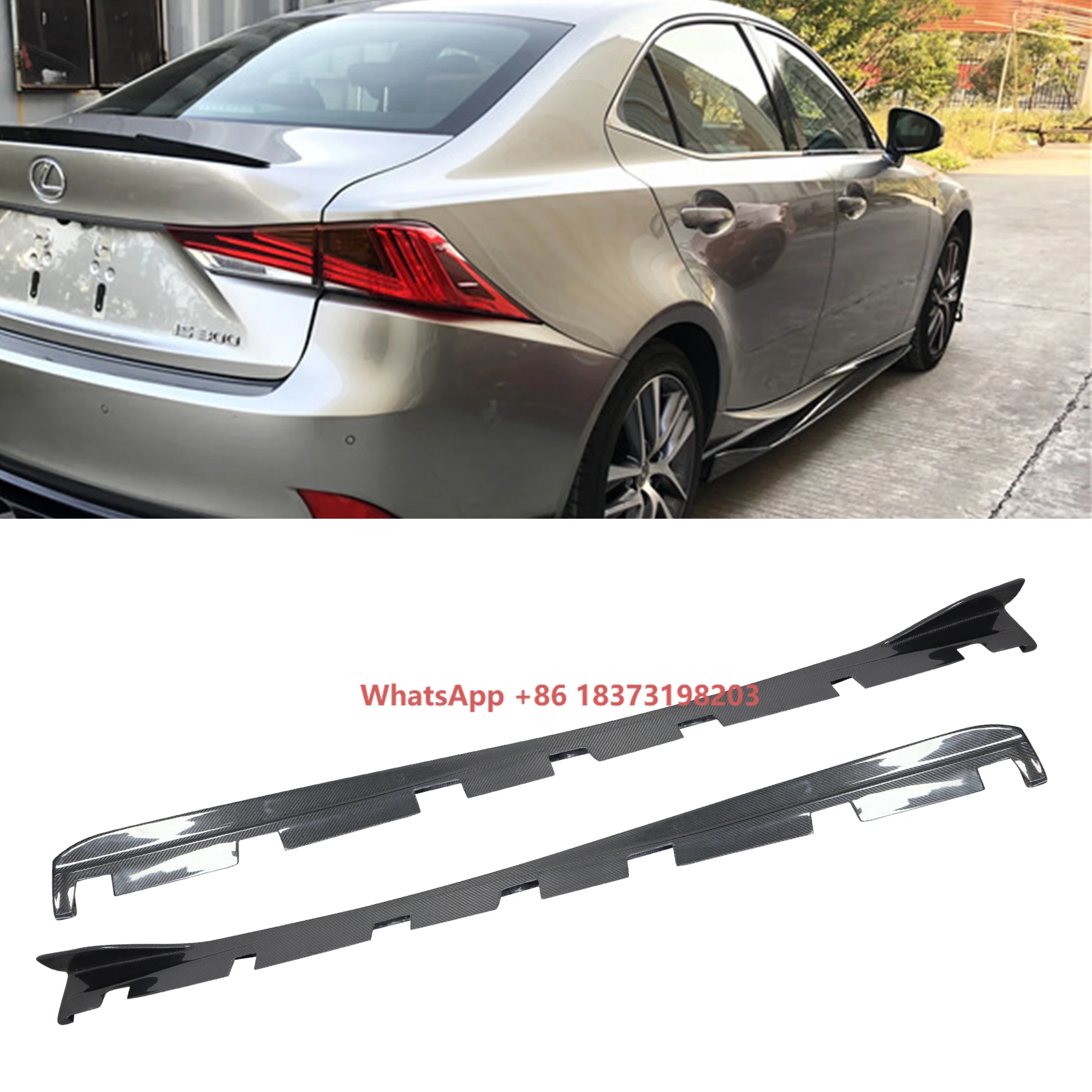 

High Quality Artisan Style Carbon Fiber Car Bumpers Side Skirt for Lexus IS