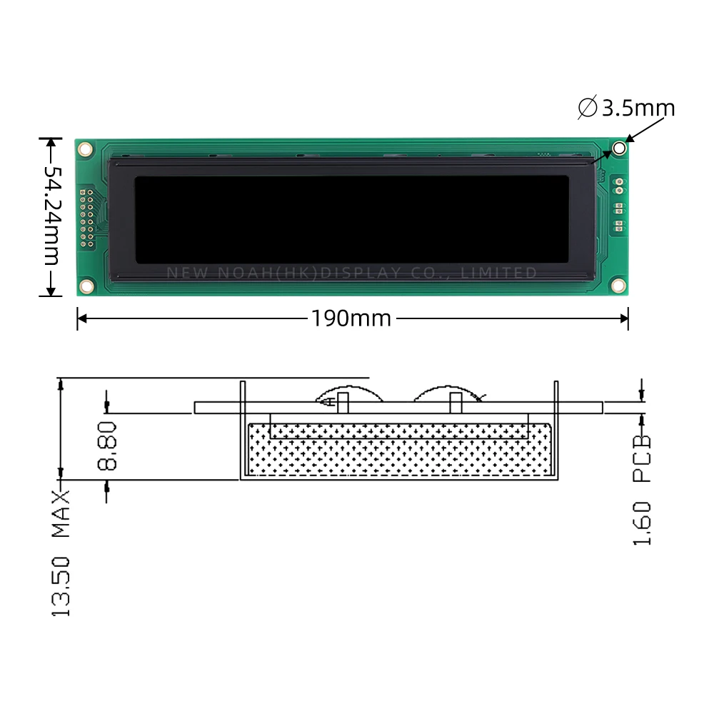 BTN schwarzer Film Gelb 4004A2 LED-LCD-Modul 2X40 190*54*13,1 MM 16PIN Schnittstellenmodul Controller ST7066U Bildschirm