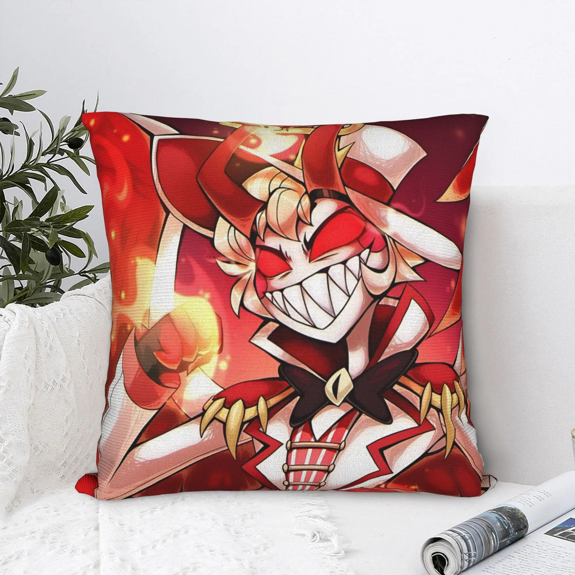 H-Hazbin Hotel Lucifer Pillow Case Comedy  Soft Pillow Cover Funny Pillowcases For Living Room Chair