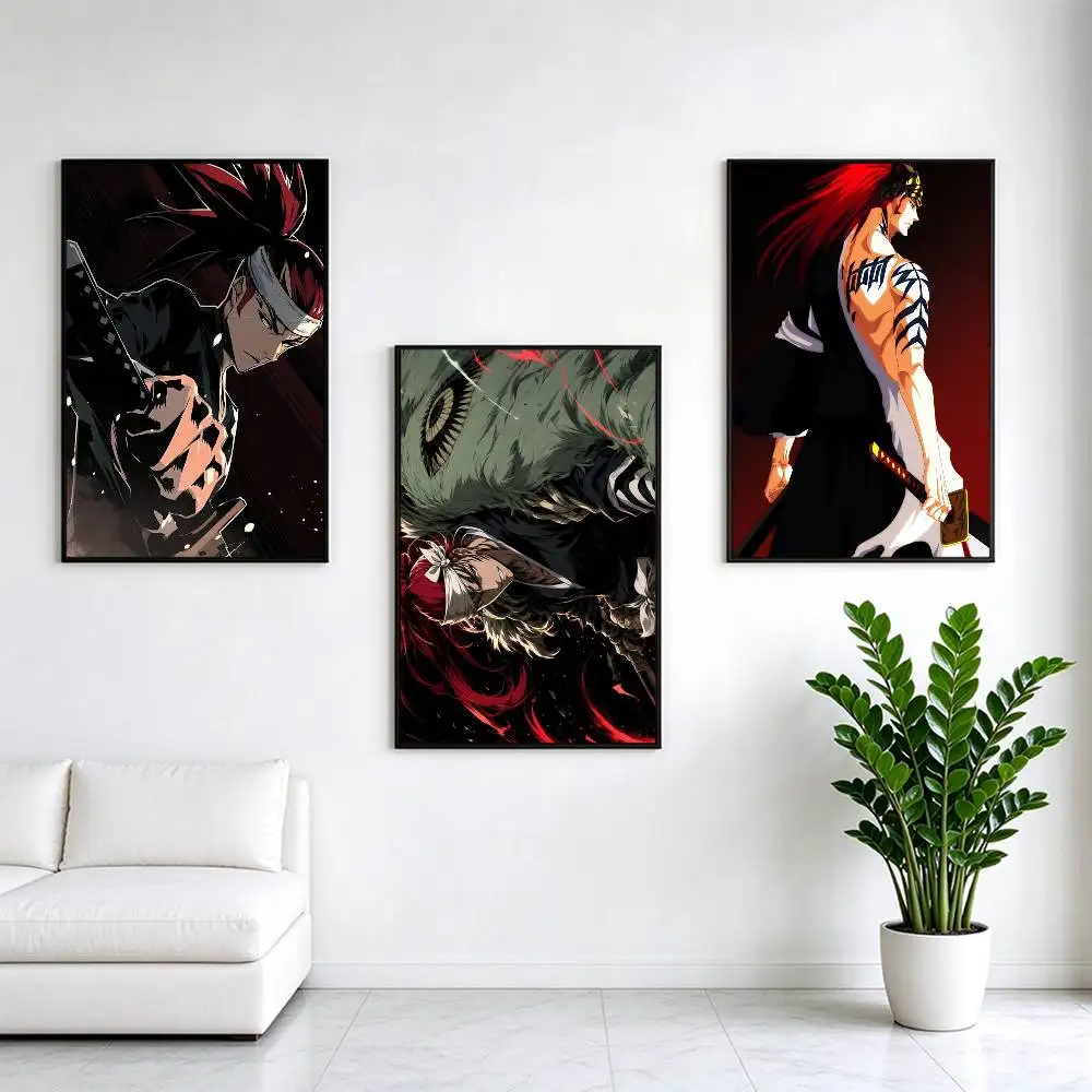 Bleach Renji Abarai  Poster Waterproof Wall Art Sticker For Bar Living Room Vintage Decor High Quality Print Gift