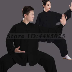 Adult Martial Arts Wing Chun Suit Kung Fu Tai Chi Uniform 2024 Chinese Traditional Clothes Vintage Solid Color Exercise Costume