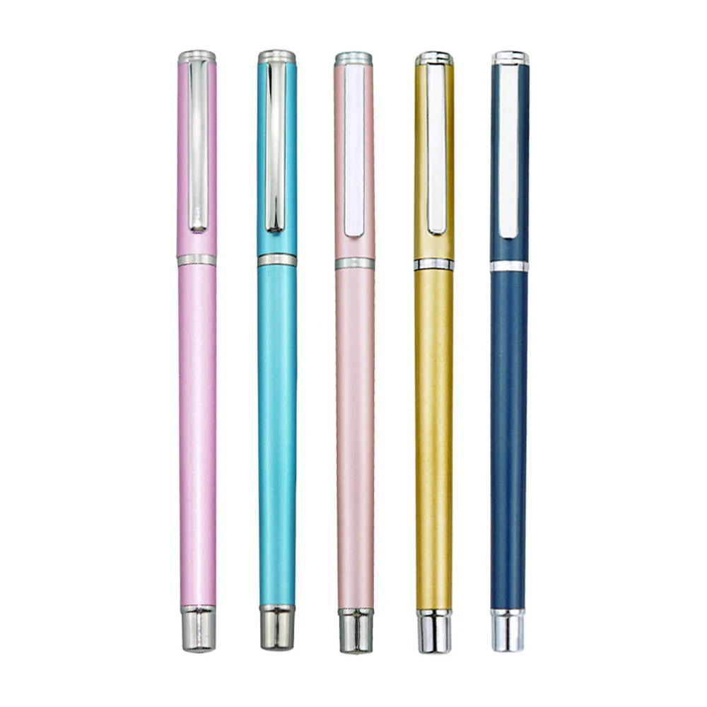 2 Stück Metall-Gelstift, Tintenroller, Caneta руedad, Kugelschreiber, 0,5 mm, Signierstifte für Büro, Studenten, Business, Schreibwaren – Detail 8