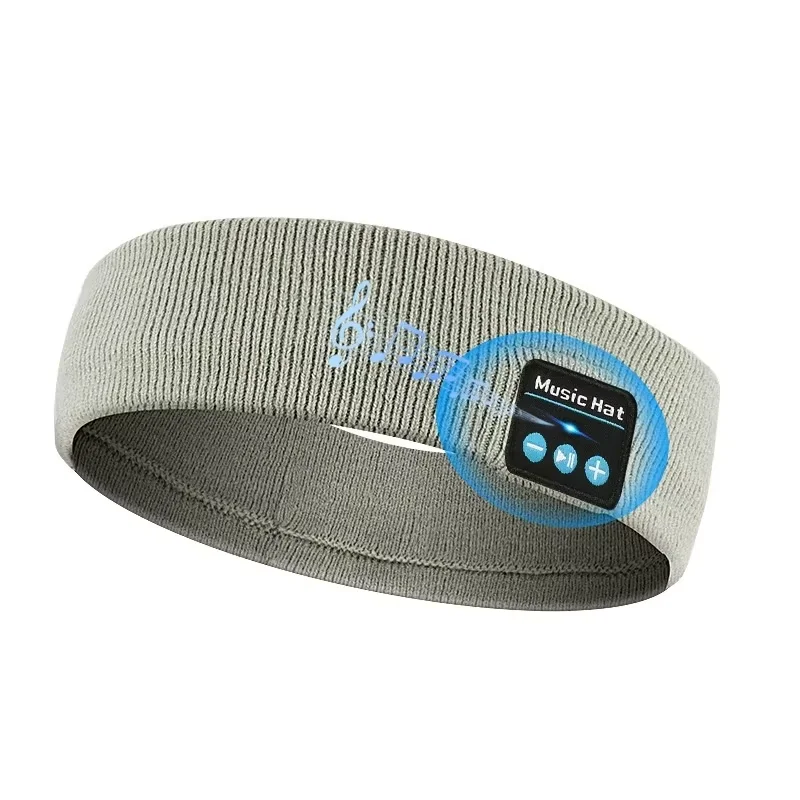 Auriculares estéreo inalámbricos Bluetooth 5,4, auriculares para correr y dormir, diadema de música deportiva tejida con micrófono, batería de 200mah