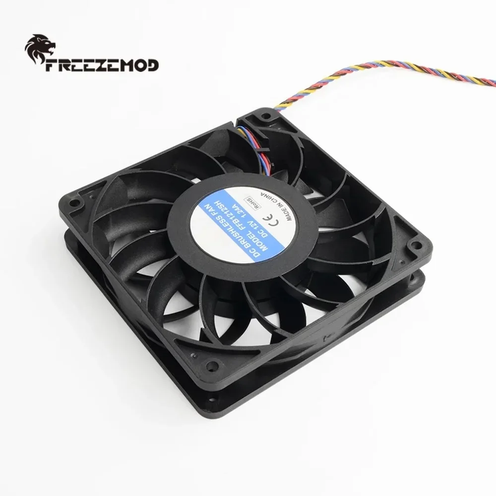 FREEZEMOD 3700 Rpm Water-cooled Cooling Fan with High Air Volume and Double Balls Supports PWM Temperature Control FFB1212SH