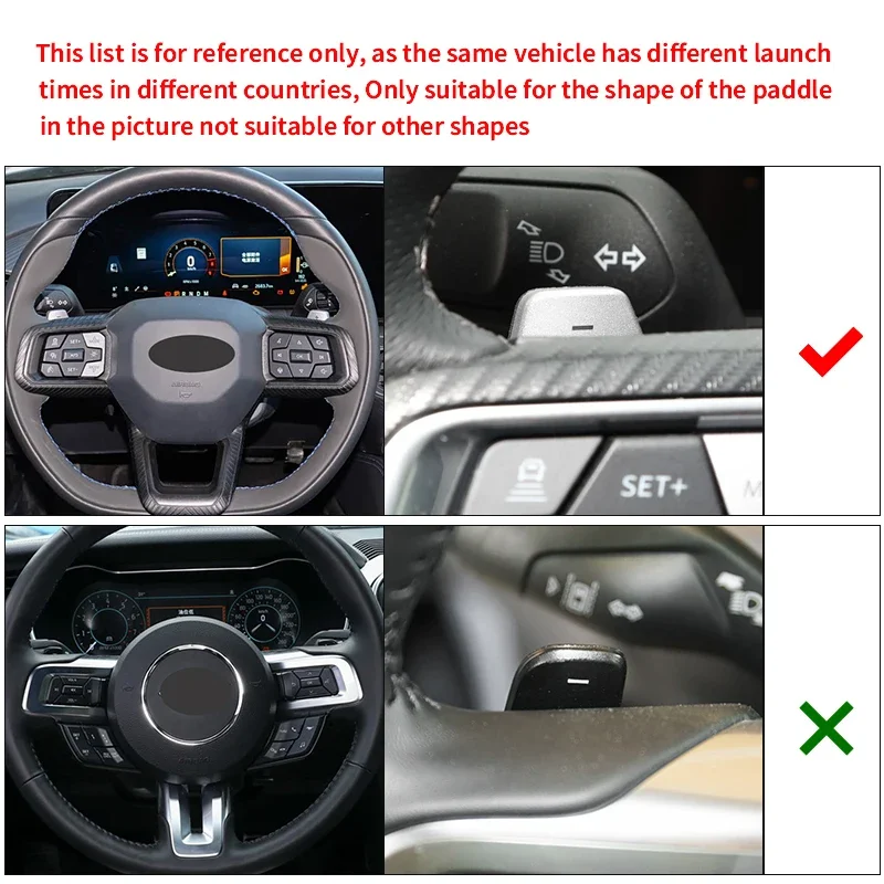 Car Steering Wheel Shift Paddle For Ford Mustang GT Dark Horse EcoBoost 2024-2026 ABS Carbon Fiber Pattern DSG Paddles Shifter 2
