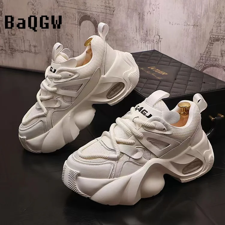 Sport Shoes for Women/Men\'s Casual Thick Bottom Mesh Breathable High Quality Running Shoes Waterproof Man Chunky Sneakers